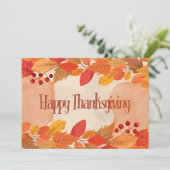 Kleurrijke herfstbladeren Happy Thanksgiving Feestdagenkaart (Staand voorkant)