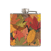 Kleurrijke herfstbladeren heupfles (Achterkant)