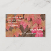 Kleurrijke herfstbladeren in de herfst visitekaartje (Achterkant)