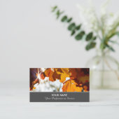 Kleurrijke herfstbladeren in gouden zonnebranche visitekaartje (Staand voorkant)