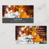 Kleurrijke herfstbladeren in gouden zonnebranche visitekaartje (Voorkant / Achterkant)