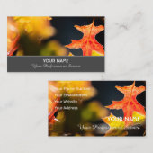 Kleurrijke herfstbladeren in gouden zonnestemming visitekaartje (Voorkant / Achterkant)