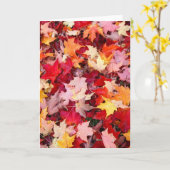 Kleurrijke herfstbladeren kaart (Gele Bloem)