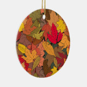Kleurrijke herfstbladeren keramisch ornament (Rechts)