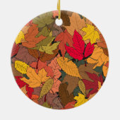 Kleurrijke herfstbladeren keramisch ornament (Achterkant)