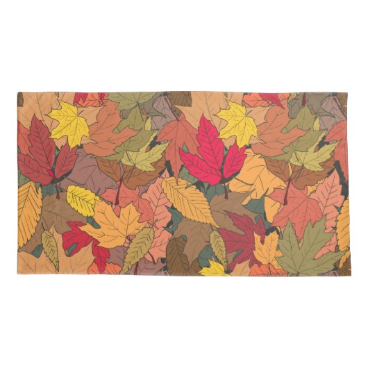 Kleurrijke herfstbladeren kussensloop (Achterkant)