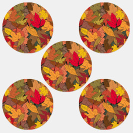 Kleurrijke herfstbladeren labels