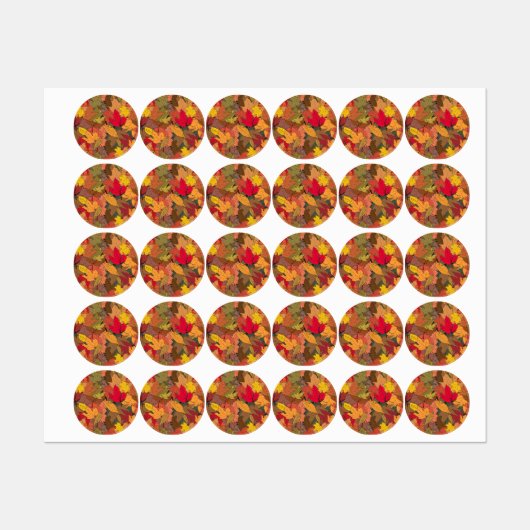 Kleurrijke herfstbladeren labels (Vel)