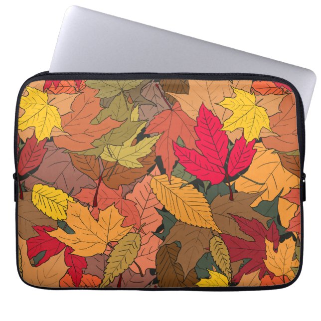 Kleurrijke herfstbladeren laptop sleeve (Voorkant)