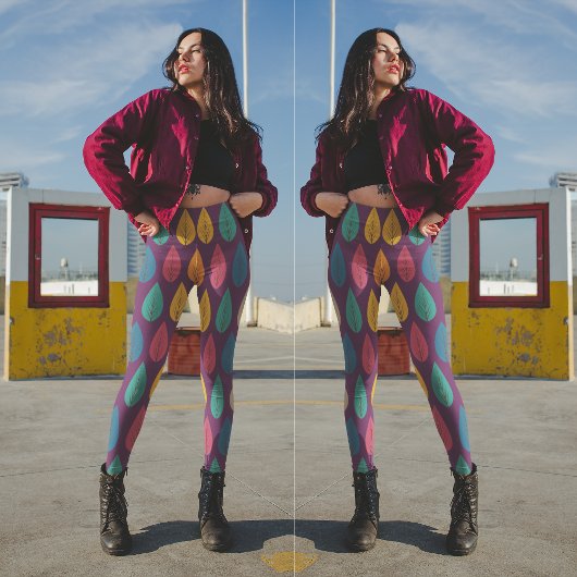 Kleurrijke herfstbladeren leggings