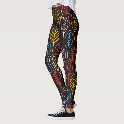 Kleurrijke herfstbladeren leggings (Links)