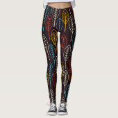 Kleurrijke herfstbladeren leggings (Voorkant)