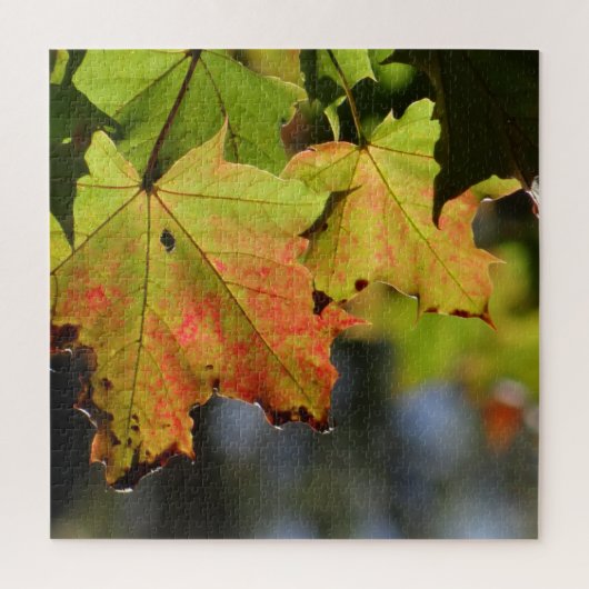 Kleurrijke herfstbladeren legpuzzel (Verticaal)