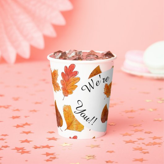 Kleurrijke herfstbladeren loof viering Drink Papieren Bekers (Insitu)