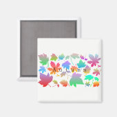 Kleurrijke herfstbladeren magneet (Voorkant / Achterkant)
