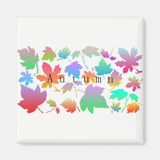 Kleurrijke herfstbladeren magneet (Voorkant)