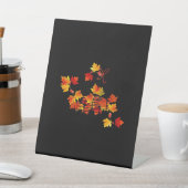 Kleurrijke herfstbladeren mand Het is Herfst Y'all Reclamebord Met Voetstuk (Insitu)