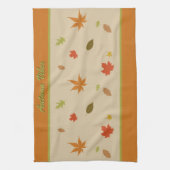 Kleurrijke herfstbladeren met aangepaste tekst theedoek (Verticaal)