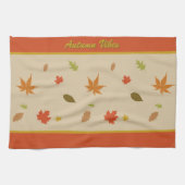 Kleurrijke herfstbladeren met aangepaste tekst theedoek (Horizontaal)