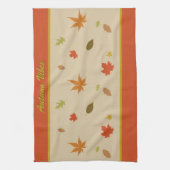 Kleurrijke herfstbladeren met aangepaste tekst theedoek (Verticaal)