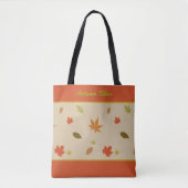 Kleurrijke herfstbladeren met aangepaste tekst tote bag (Voorkant)