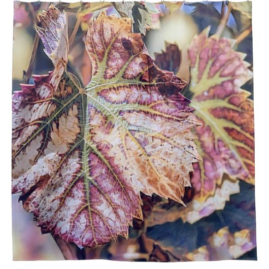 Kleurrijke Herfstbladeren met herfstkleuren waterv Douchegordijn (Voorkant)