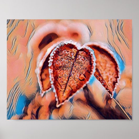 Kleurrijke Herfstbladeren met herfstkleuren waterv Poster (Voorkant)