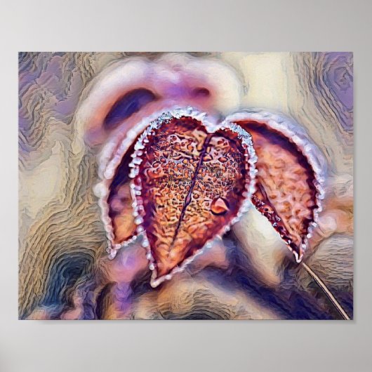 Kleurrijke Herfstbladeren met herfstkleuren waterv Poster (Voorkant)