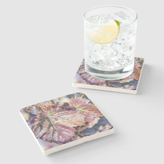 Kleurrijke Herfstbladeren met herfstkleuren waterv Stenen Onderzetter (Zijkant)