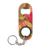 Kleurrijke herfstbladeren mini flessenopener (Voorkant)