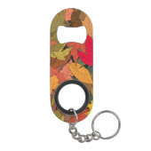 Kleurrijke herfstbladeren mini flessenopener (Achterkant)