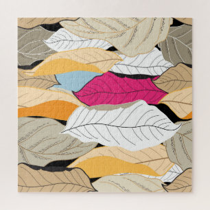 Kleurrijke herfstbladeren, naadloos patroon. legpuzzel