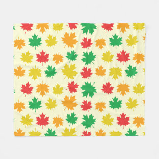 Kleurrijke Herfstbladeren - Natuur Patroon Fleece Deken