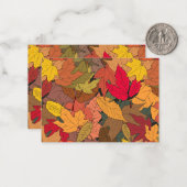Kleurrijke herfstbladeren notitiekaartje (Voorkant / Achterkant in situ)