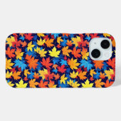 Kleurrijke herfstbladeren op donkerblauwe achtergr Case-Mate iPhone case (Achterkant (horizontaal))