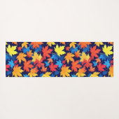 Kleurrijke herfstbladeren op donkerblauwe achtergr yogamat (Achterkant (horizontaal))