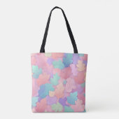 Kleurrijke herfstbladeren pastel achtergrond tote bag (Achterkant)