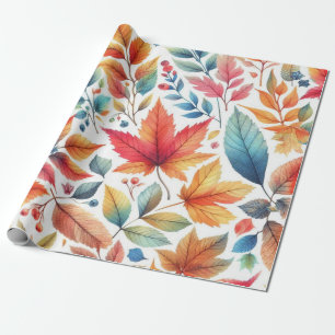 Kleurrijke herfstbladeren patroon cadeaupapier