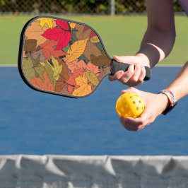 Kleurrijke herfstbladeren pickleball paddle