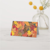 Kleurrijke herfstbladeren plaatskaartje (Voorkant)