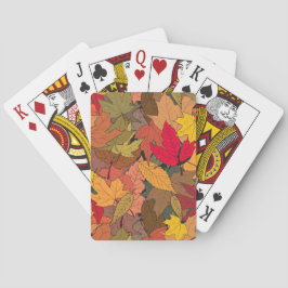 Kleurrijke herfstbladeren pokerkaarten