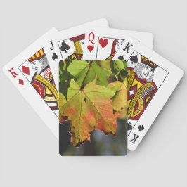 Kleurrijke herfstbladeren pokerkaarten