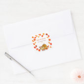 Kleurrijke Herfstbladeren Pompoenen Thanksgiving Vierkante Sticker (Envelop)