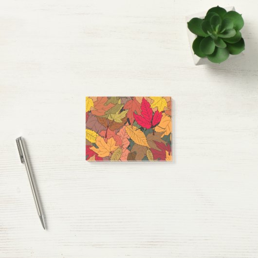 Kleurrijke herfstbladeren post-it® notes (Kantoor)