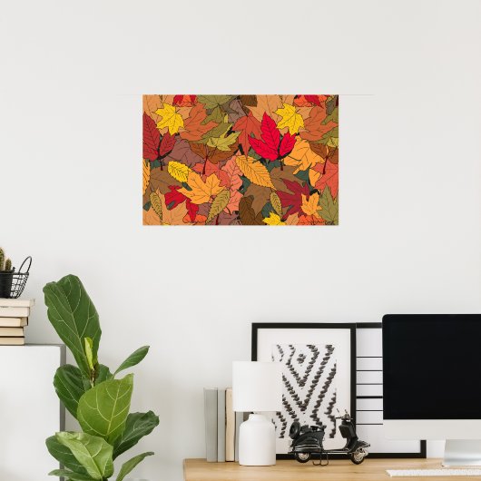 Kleurrijke herfstbladeren poster (Thuiskantoor)
