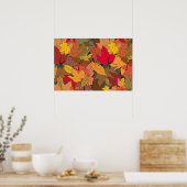 Kleurrijke herfstbladeren poster (Keuken)