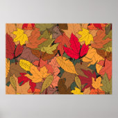Kleurrijke herfstbladeren poster (Voorkant)