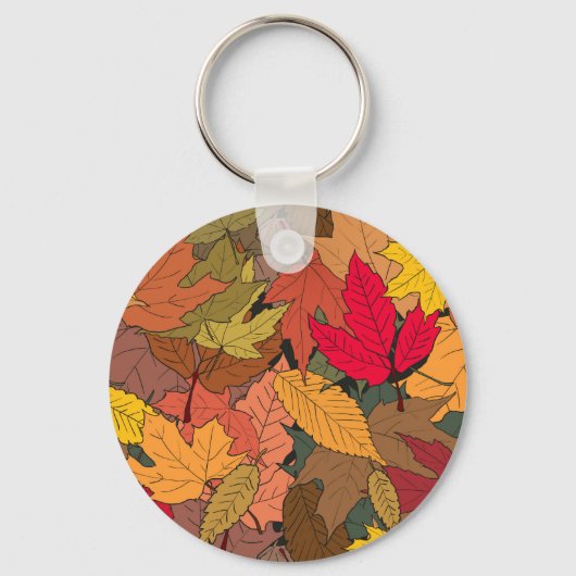 Kleurrijke herfstbladeren sleutelhanger (Voorkant)
