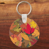 Kleurrijke herfstbladeren sleutelhanger (Achterkant)