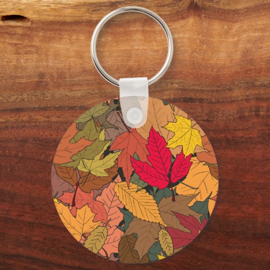 Kleurrijke herfstbladeren sleutelhanger (Achterkant)